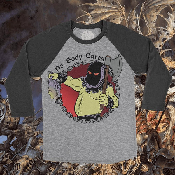 No Body Cares Raglan, D&D Shirt - Sage Screenprinting