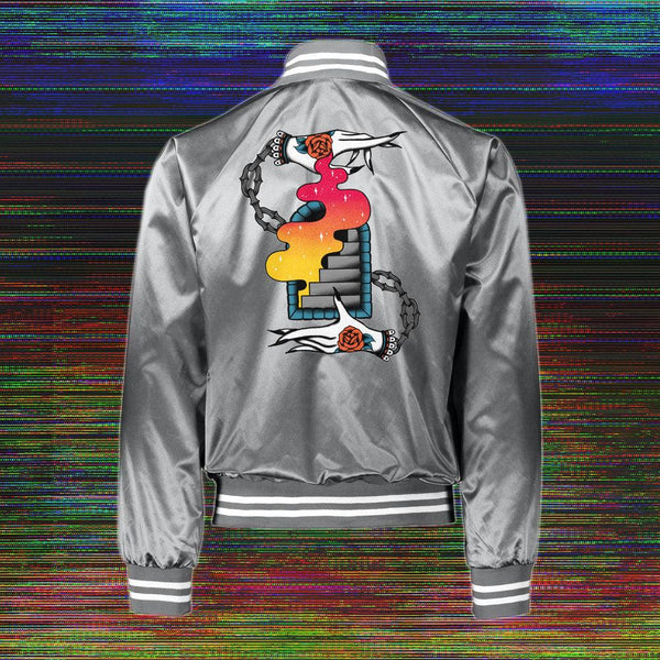 Portal Satin Jacket - Sage Screenprinting