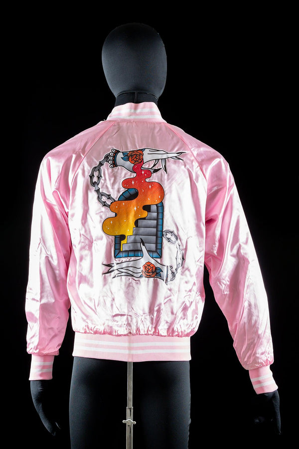 Portal Satin Jacket - Sage Screenprinting