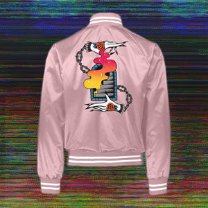 Portal Satin Jacket - Sage Screenprinting