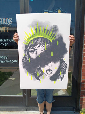 Split Face Crown Art Print - Sage Screenprinting