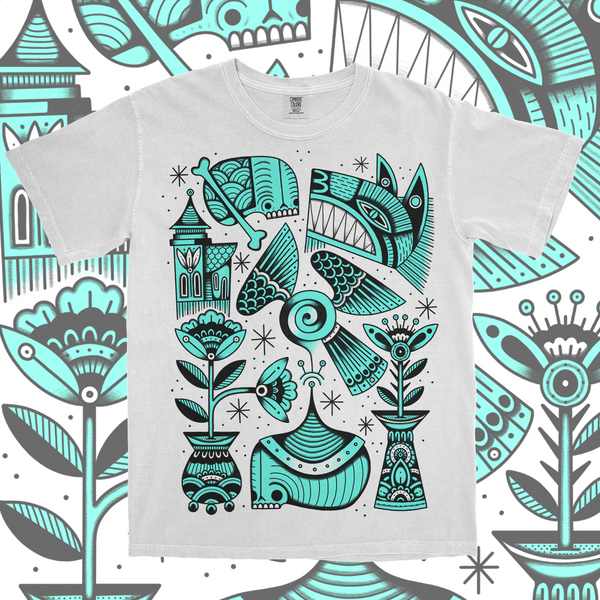 Exist Glow In The Dark, Tattoo Flash Shirt - Sage Screenprinting