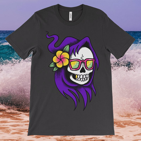 Vacation Reaper T-Shirt - Sage Screenprinting